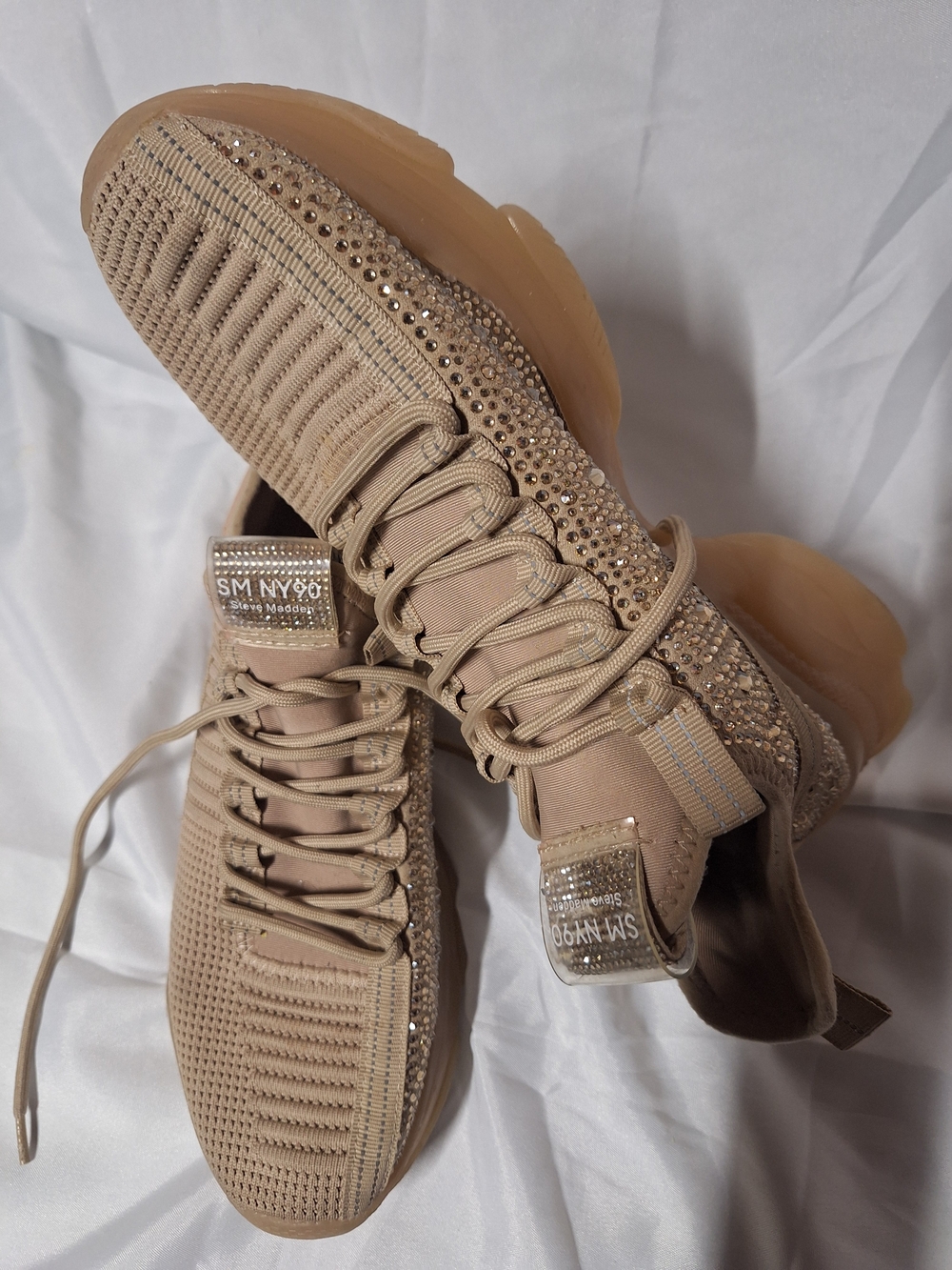 Steve Madden Maxima Rhinestone Chunky Sneakers Blush Multi Size 11M